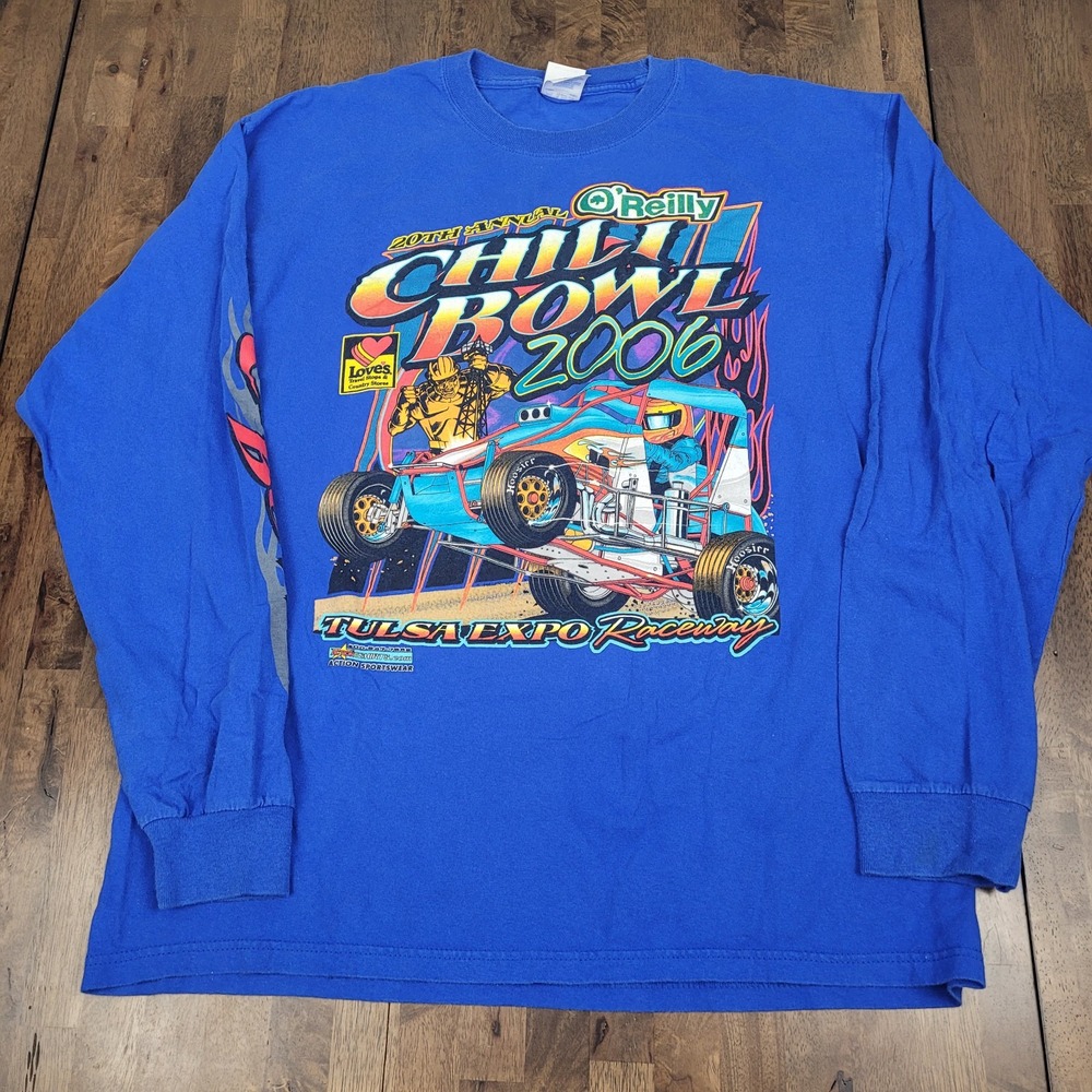 Vintage 2006 Chili Bowl Dirt Track Racing Nationals Men's Long Sleeve Graphic T
